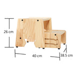 Solid Wood 2 Steps Stool - Bunnytickles
